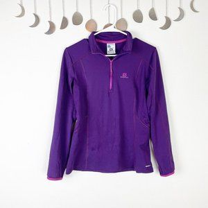 Salomon| Purple Long Sleeve Fitted Running Top